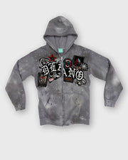 GREY Ty Distressed Patchwork Hoodie