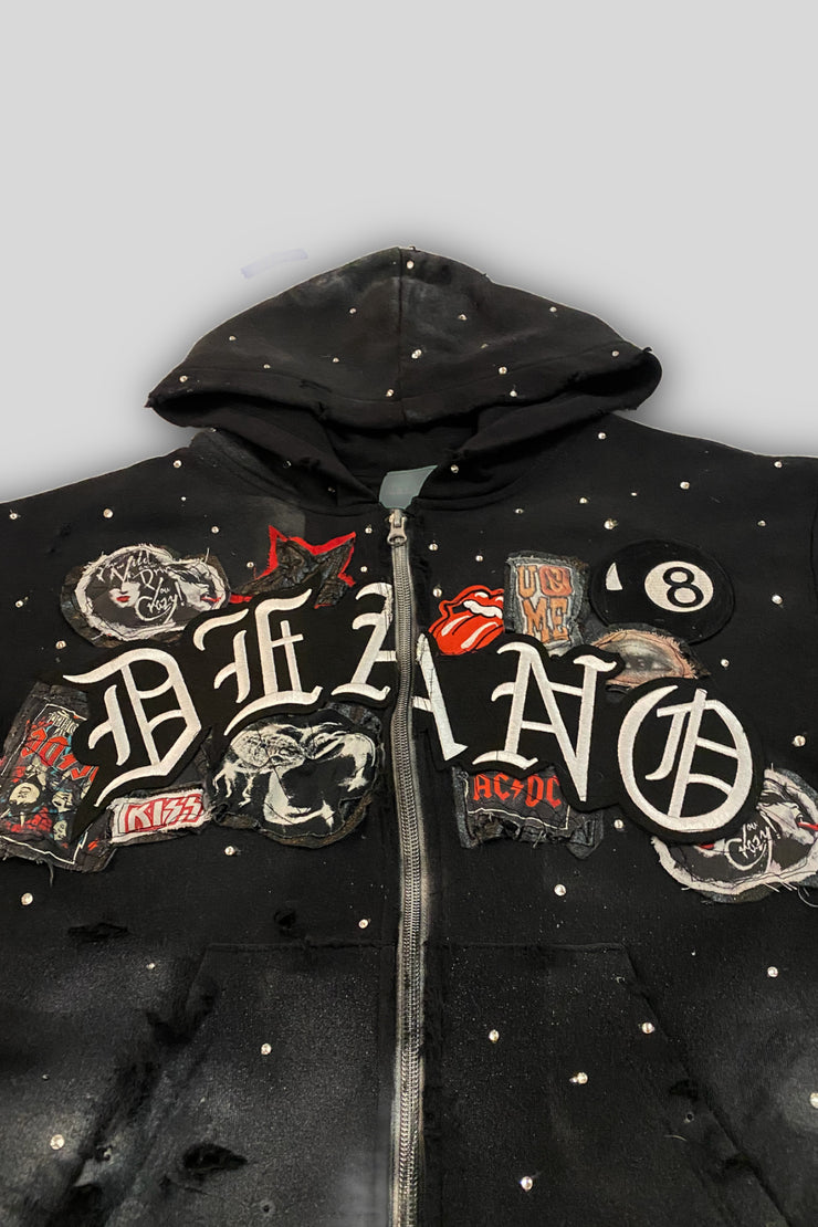 Ty Distressed Patchwork Hoodie