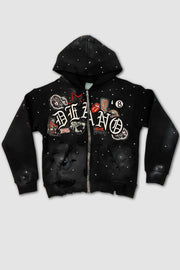 Ty Distressed Patchwork Hoodie