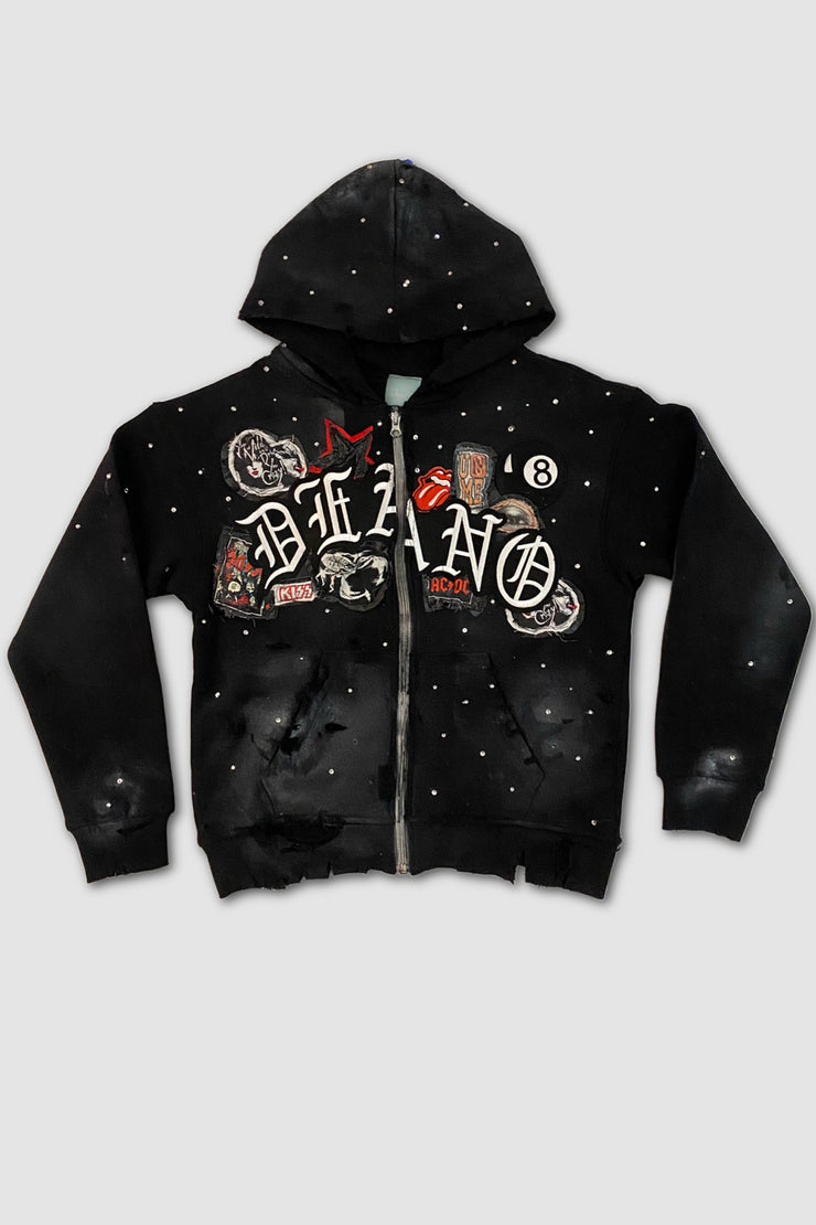 Ty Distressed Patchwork Hoodie