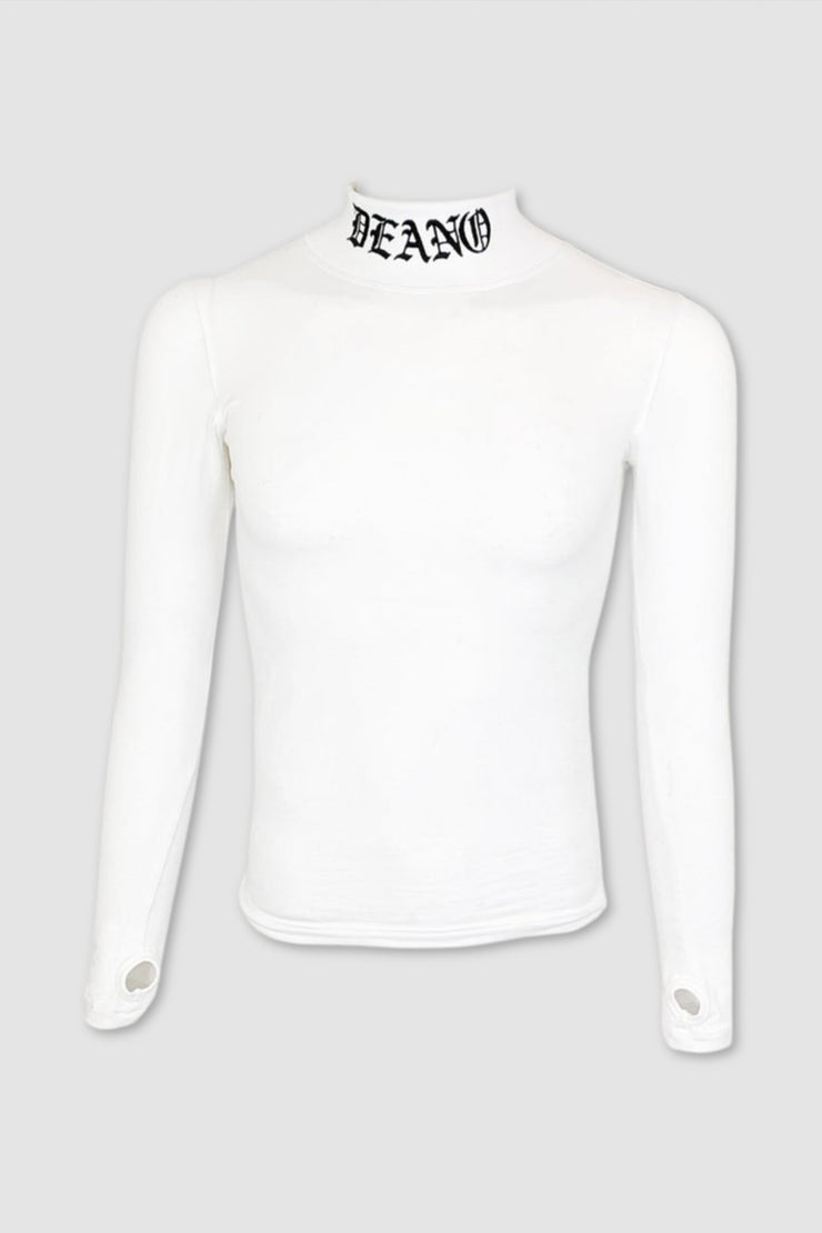 CUT THROAT MOCK TURTLE NECK WHITE